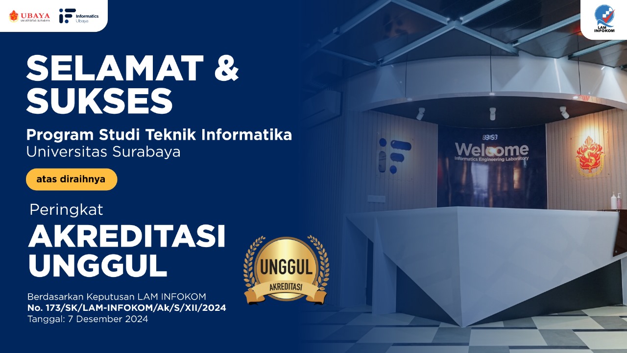 Universitas Surabaya (UBAYA) Raih Peringkat Akreditasi Unggul untuk Program Studi Teknik Informatika