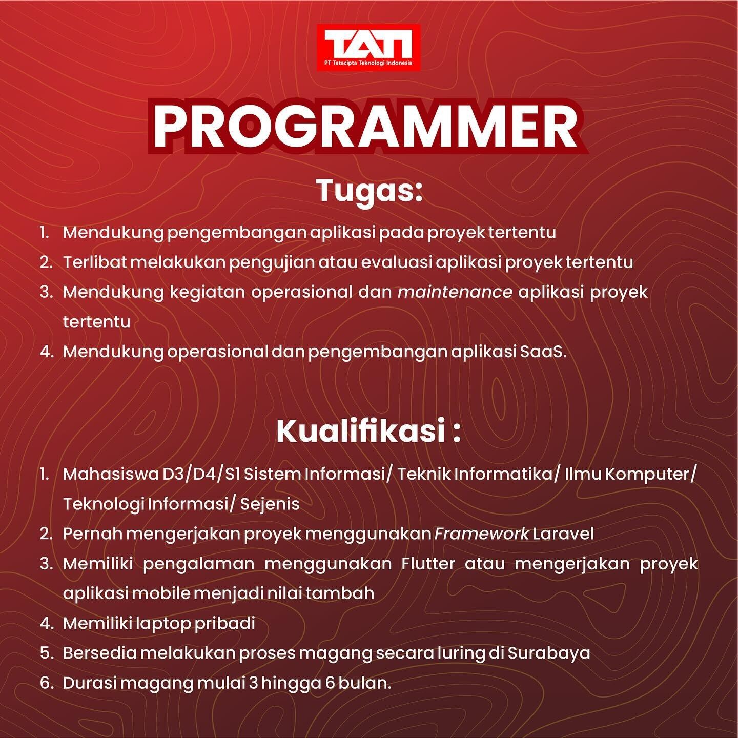 Internship Program Batch 8.1 – Analis PT TATI